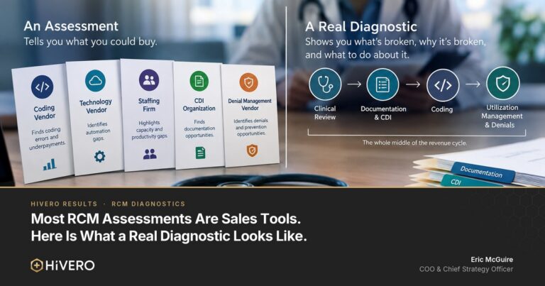 Most RCM Assessments Are Sales Tools. Here Is What a Real Diagnostic Looks Like. By Eric McGuire, COO and Chief Strategy Officer, Hivero.